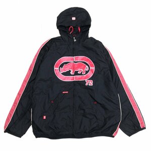 ●ECKO UNLTO エコーアンリミテッド デカロゴ ウインドブレーカー ジャケット L 黒 ブラック 長袖 オーバーサイズ ストリート メンズ 紳士