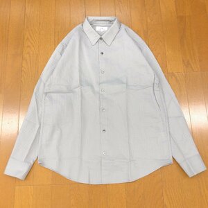 美品 CK Calvin Klein カルバンクライン ストライプ シャツ XL グレー 半袖 2L LL 特大 大きいサイズ 国内正規品 メンズ 紳士