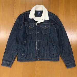 ◆GAP ギャップ デニム ランチジャケット M 濃紺 インディゴ Gジャン ジージャン 裏ボア 国内正規品 メンズ 紳士