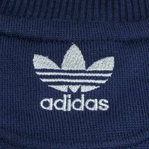 ●新品 デッドストック 80～90's adidas アディダス デサント製 スウェット トレーナー M 紺 ネイビー 長袖 古着 ヴィンテージ 未使用_画像6