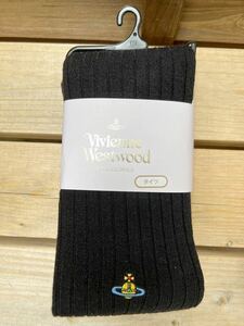 新品ヴィヴィアンウエストウッド VivienneWestwood★3,850円 リブオーブタイツ ブラック M〜L ビビアンウエストウッド