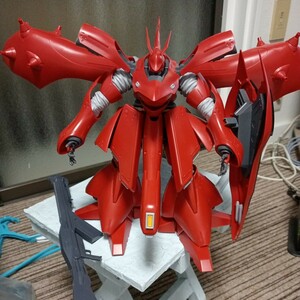 ガンプラ バンダイナムコ逆襲のシャアRE1/100スケールMSN-04Ⅱ ナイチンゲールジャンク扱い素組み完成品 説明書有り付属品有りデカール付き