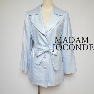 846029 MADAM JOCONDE マダムジョコンダ 水色系 チェック柄 コート 