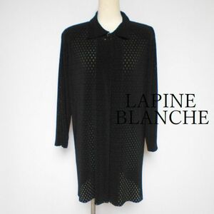 849732 LAPINE BLANCHE ラピーヌブランシュ 黒 ロング カーディガン M