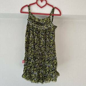  unused kchi Koo chiffon floral print shortall combination nezon overall 120 camisole One-piece coveralls short all-in-one 4290 jpy 