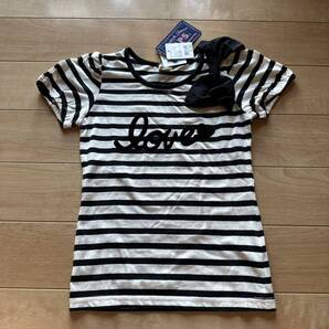 新品ライトオンMPSボーダーパフスリーブ半袖Tシャツ120 BIGリボン 半袖 トップス