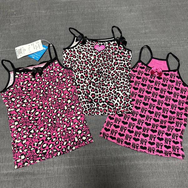未使用RONIロニィ ヒョウ柄総ロゴキャミソール3点セット 100ピンク 12000円相当 女の子