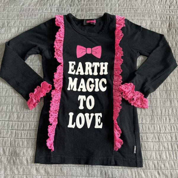 アースマジック EARTHMAGICレースサスペンダーロンT長袖Tシャツ110 長袖 カットソー　トップス　8295円