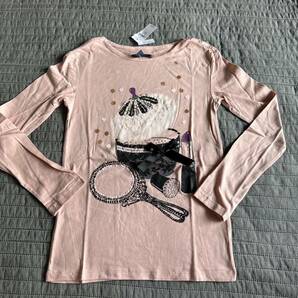 新品GAPスパンコールコスメ柄長袖Tシャツ・ロンT130 定価3900円　トップス カットソー 女の子 キッズ　子供服