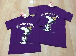 新品JUNKSTOREジャンクストアー　スヌーピー両プリ半袖Tシャツ130親子お揃い有り　 ビンテージ 古着風　キャラクター