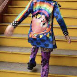 新品JAMカタログ表紙 キメキメトキメキタイツ ファンキーニャークマテンチョー人気 キッズ 子供服 レギンス パープル110〜130