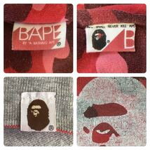 ★リバーシブル★ pharrell camo 長袖 スウェット a bathing ape bape エイプ ベイプ red neon カレッジロゴ reversible college logo 2512_画像10