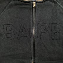 BAPE logo ジップ パーカー Lサイズ a bathing ape zip hoodie エイプ ベイプ アベイシングエイプ Blue camo 迷彩 NIGO w39_画像6