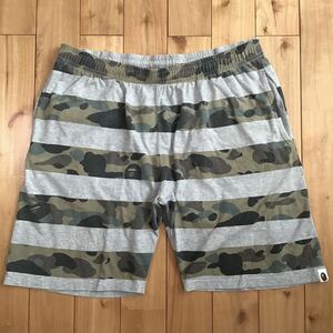 1st camo ボーダー スウェット ハーフパンツ Lサイズ a bathing ape BAPE エイプ ベイプ アベイシングエイプ ショーツ shorts 迷彩 z43