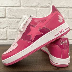 ★未使用品★ BAPESTA エナメル スニーカー 28cm Pink a bathing ape BAPE STA shoes sneakers エイプ ベイプ ベイプスタ ピンクNIGO z68