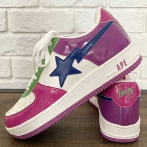 ★観賞用★ Fanta BAPESTA エナメル スニーカー 27cm a bathing ape BAPE STA shoes sneakers エイプ ベイプ ベイプスタ NIGO z28