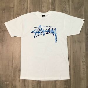 ★美品★ BAPE × stussy 30周年記念 Tシャツ Mサイズ a bathing ape エイプ ベイプ アベイシングエイプ ABC camo blue ステューシー w62