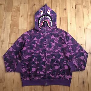 ★ムック限定★ Fire camo シャーク パーカー Sサイズ shark full zip hoodie a bathing ape BAPE purple camo エイプ ベイプ NIGO z5
