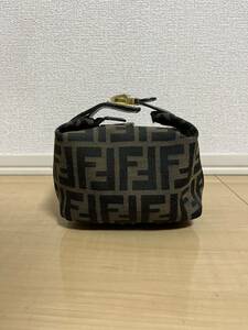 FENDI ポーチ ズッカ 柄 ブランド バッグ ゴールド金具 現状品