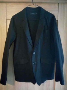 roshell 綿麻 コットンリネン 伸縮性 ブラック 黒 ジャケット Mサイズ
