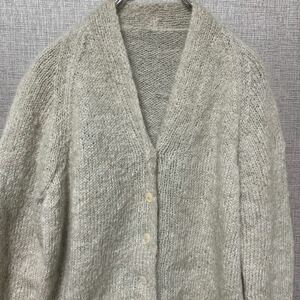 70s 80s モヘア mohair USA ビンテージ ヴィンテージ ニット セーター カーディガン 激レア 毛足長め 無地 アメリカ 古着 オールド ウール