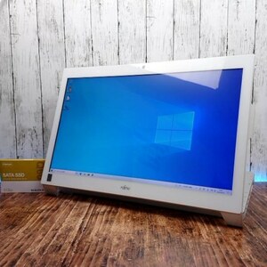 【動作確認済】FUJITSU 一体型PC ESPRIMO WH53/S 新品 SSD 512GB Intel Corei3-4100M 2.50GHz 8GB 23インチ タッチパネル ペン欠品