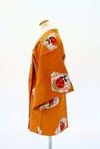 【着物フィ】アンティーク 羽織 柿茶色 花 身丈89.0cm 裄丈61.0cm 可愛い レトロ 大正モダン 仕立て上がり 正絹 kimono 14859_画像2