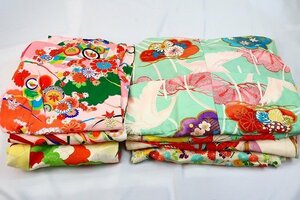 【着物フィ】1円 子ども 女の子 アンティーク 7枚セット 女児 まとめて 祝着　七五三着物 被布 3歳　5歳　7歳　リメイク　正絹　14945