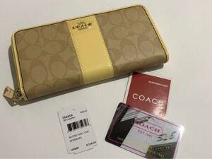 COACH コーチ　長財布　新品未使用　グレー　イエロー　F52859