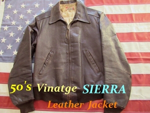 50's Vintage SIERRA Leather Jacket STYLED AND MADE IN CALIFORNIA size:40/ビンテージ／レザー／フィフティ－ズ／ロカビリー