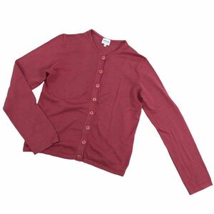 S156 ARMANI COLLEZIONI Armani ko let's .-ni cardigan knitted cardigan cotton knitted feather weave long sleeve tops cotton 100% 40 pink 