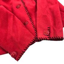NB176 日本製 伊太利屋 イタリヤ テーラードジャケット デザイン ジャケット アウター 上着 羽織り 長袖 レッド 赤 レディース 9_画像8
