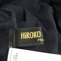 NB177 日本製 HIROKO KOSHINO PREMIER ヒロココシノ カットソー カシュクール デザイン トップス 長袖 ウール ネイビー系 レディース 40_画像8