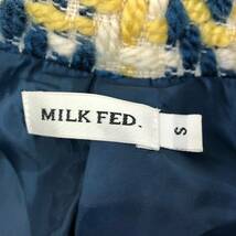 ※NS095 MILK FED. ミルクフェド コート ロングコートアウター 上着 ウールコート ウール 毛100% レディース S イエロー 黄色 ブルー 青_画像7