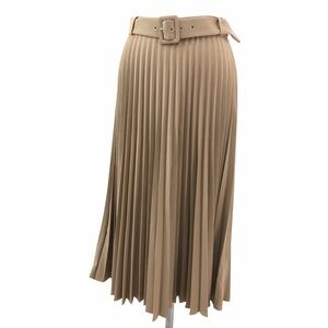 S160 ZARA ザラ スカート ロングスカート プリーツスカート ボトムス ロング丈 レディース ベージュ