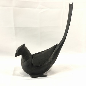 日本の国鳥 雉 中古 聞香キジ香炉 香立て鉄製 鋳物 オブジェ N3