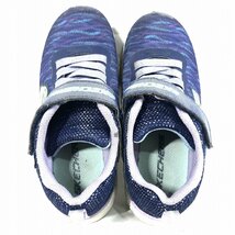 スケッチャーズ SKECHERS キッズ 女の子 LITEBEAMS 光る スニーカー 紫 青 18cm 中古 送料510円_画像5