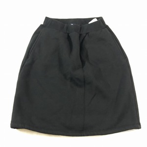 ユニクロ キッズ 女の子 裏ボア スウェット地 台形 スカート 黒 150 美品 送料185円