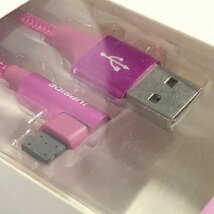 アンク iPhone用 USB 充電ケーブル タイプL ピンク 1m 最大 5v 2.4A 片面接触 データ転送OK 未使用 送料140円_画像4