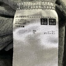 ユニクロ レディース 半袖 ひざ丈 ギャザー ビスコース ワンピース 灰 M 美品 送料185円_画像5