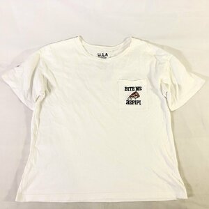 レピピアルマリオ repipi armario レディース 半袖 ポケット付き ピザ Tシャツ 白 M 美品 送料185円