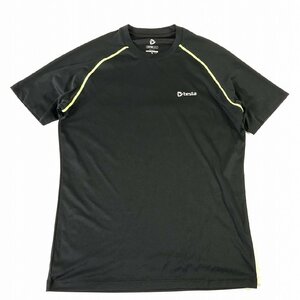 tesla メンズ 半袖 トレーニング Tシャツ 黒 蛍光イエロー S 美品 送料185円