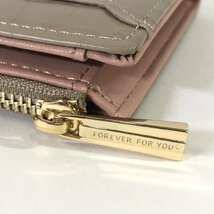 FOREVER FOR YOU レディース クロコ型押し 合皮 二つ折り 財布 ベージュ ピンク 美品 送料185円 二つ折り財布 レディース_画像7