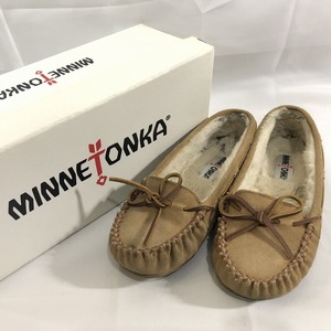 MINNETONKA ミネトンカ 裏ボア スエード モカシン 23cm ベージュ 中古 E5