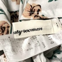 mysty woman ミスティウーマン 5分袖 ギャザーチュニック M～L 白Xベージュ 美品_画像6