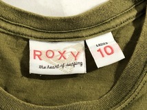 ロキシー Roxy レディース 半袖 プリント Tシャツ カーキ M-L やや美品 送料185円_画像5