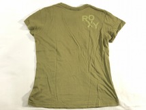 ロキシー Roxy レディース 半袖 プリント Tシャツ カーキ M-L やや美品 送料185円_画像2