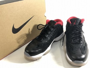 ナイキ NIKE 超美品 エアジョーダン11 レトロ ロー バスケットボール シューズ 26.5cm 黒赤 G8