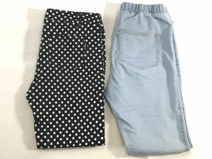 CECIL McBEE dot pattern pants GU skinny denim pants M black indigo blue beautiful goods 