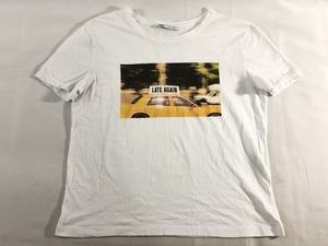 ザラ ZARA レディース 半袖 イエローキャブ プリント Tシャツ 白 黄 M やや美品 送料185円